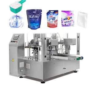 Automatic pouch bag fill seal packing machine for powder liquid soap washing detergent