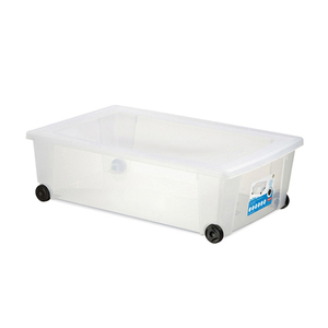 Contenitore Trasparente XXL 59x39x18.5h con Ruote per Organizzazione Domestica - Product Image 1