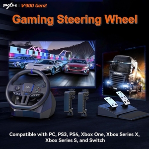 Volant <span class=keywords><strong>de</strong></span> course PXN V900 GEN2 avec pédales, volant à 270/900 degrés pour PC, PS, Xbox, Switch, <span class=keywords><strong>simulateur</strong></span> <span class=keywords><strong>de</strong></span> jeu <span class=keywords><strong>de</strong></span> course - Product Image 2