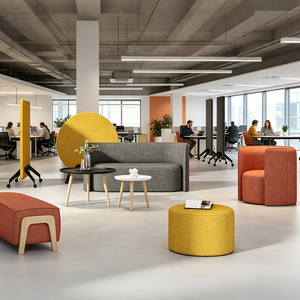Modern Modular Office Sofa Set Contract Grade Collaborative Breakout Area Seating Fabric Lobby Reception Project Solution - Product Image 2