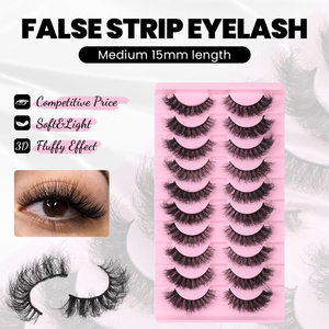 <span class=keywords><strong>Faux</strong></span> cils en bande 3D faits à la main en vison synthétique 15 mm, bouclés, naturels et doux, pour le marché <span class=keywords><strong>russe</strong></span>, vente en gros sous marque privée - Product Image 2
