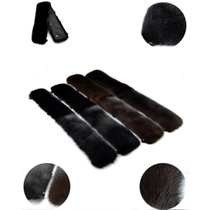 <span class=keywords><strong>Manteau</strong></span> en cuir véritable d'hiver avec col montant en <span class=keywords><strong>fourrure</strong></span>, chaud et uni, noir/marron, avec doublure boutonnée et écharpes en <span class=keywords><strong>fourrure</strong></span> de lait pour hommes/femmes - Product Image 5