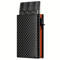 Portefeuille fin unisexe en cuir PU avec blocage RFID, porte-cartes, porte-billets et porte-carte d'identité, avec sangle pour argent, pour hommes et femmes B04