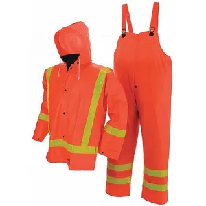 Manufactures waterproof raincoat heavy duty 2 piece thick pvc fishing rainsuit rain jacket and bib pants fishing wear