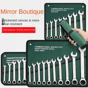 Manuelle Doppelfunktions-Ringmaulschlüssel und Steckschlüssel, Geschmiedeter Hochfester Stahl, Gerade Zoll-Kombinations-Schraubenschlüssel, 8-teilig - Product Image 5