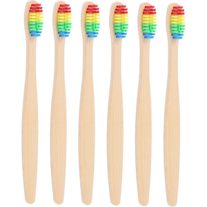 Brosse à dents jetable en gros 100 % biodégradable naturelle avec manche en bois et poils en charbon de bois pour usage domestique - Product Image 1