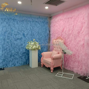 NIKA - Decoración de <span class=keywords><strong>Fondo</strong></span> para Boda, Tul <span class=keywords><strong>Rosa</strong></span> con Volantes, Malla para <span class=keywords><strong>Fondo</strong></span> de Boda, Pared de Flores para Eventos y Fiestas - Product Image 4