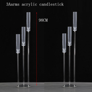 Candelabro alto de acrílico transparente de 8 cabezas de alta calidad, candelabro de cristal de boda, centros de mesa para decoraciones de boda - Product Image 5