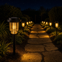 Lampe solaire à piquet de jardin avec ampoule Edison 2700K blanc chaud, lampe de chemin extérieure à allumage et extinction automatiques pour pelouse, cour, patio