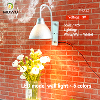 Mini Lámpara de Pared LED, Accesorios para Casa de Muñecas, Aplique de Metal Vintage, Iluminación Decorativa para Maquetas de Ferrocarril y Escenarios en Miniatura