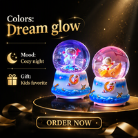 Veilleuse LED colorée à piles avec base lumineuse pour boule de cristal, décoration de chambre, cadeau