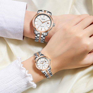Reloj Mecánico Automático MIGE de 38 mm con Correa de Acero Inoxidable, Detalles en Oro Rosa, Cristal de Zafiro, Visualización de Fecha, Estilo de Moda de Lujo - Product Image 4
