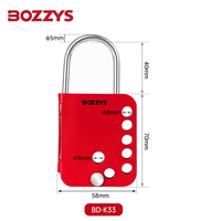 Cadenas de sécurité papillon rouge en acier inoxydable pour cadenassage et étiquetage (LOTO) pour la gestion multi-personnes