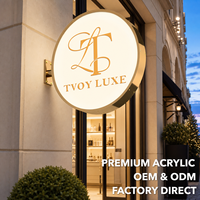 Enseigne lumineuse LED ronde personnalisée double face, dorée, murale, pour logo publicitaire de magasin de luxe, enseigne lumineuse LED pour entreprise