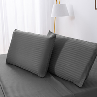 Vente en gros de draps de lit réfrigérants de luxe pour hôtels, draps en microfibre doux, taies d'oreiller, ensembles de draps de lit à rayures
