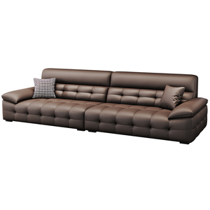 Sofá Lawrence de Cuero Genuino, Recto, de Tres Plazas, Estilo Moderno y Minimalista para Sala de Estar - Product Image 5