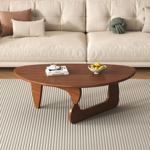 <span class=keywords><strong>Table</strong></span> basse en bois massif pour petits salons, style scandinave moderne et minimaliste, verre transparent inspiré d'Isamu - Product Image 3