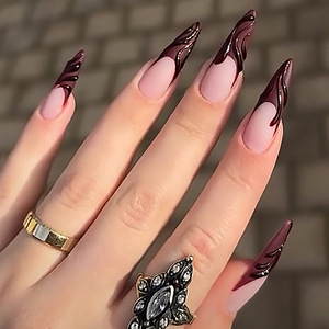 30 pièces en stock – <span class=keywords><strong>Ongles</strong></span> à presser de luxe en forme d'amande, motif fleur de rose 3D, strass, feuille d'or – <span class=keywords><strong>Faux</strong></span> <span class=keywords><strong>ongles</strong></span> haut de gamme pour l'<span class=keywords><strong>hiver</strong></span> - Product Image 6