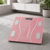 Balance de salle de bain numérique certifiée CE RoHS avec affichage de la température, haute précision, logo personnalisé, écran LCD rétroéclairé bleu