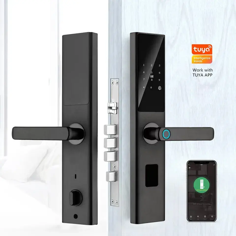 High Security Hotel Door Lock  Electronic Digital Fingerprint Key Card Password  Lock System With Tuya Wifi App Software · image 3