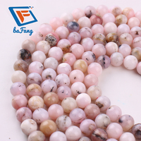 Piedra preciosa de ópalo Rosa Natural genuina, cuentas redondas sueltas de 6/8/10mm para la fabricación de joyas