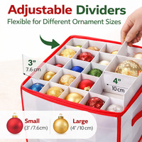 Boîte de rangement pour décorations de Noël, pliable, avec fermeture éclair