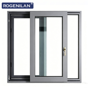 Fenêtre coulissante en aluminium à rupture de pont thermique, <span class=keywords><strong>double</strong></span> vitrage, résistante aux impacts, anti-ouragan, personnalisée ROGENILAN - Product Image 1