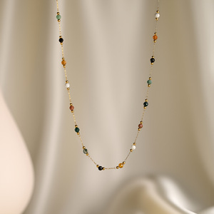Collana di caramelle in pietra naturale irregolare colorata delizia in acciaio inossidabile collana <span class=keywords><strong>a</strong></span> catena Chocker <span class=keywords><strong>a</strong></span> forma di cuore amore <span class=keywords><strong>a</strong></span> <span class=keywords><strong>mia</strong></span> <span class=keywords><strong>figlia</strong></span> - Product Image 3