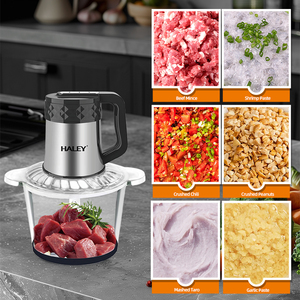 Haley điện thực phẩm Chopper thép không gỉ và thủy tinh thịt Bộ vi xử lý cho hành tây Salad rau chế biến hộ gia đình sử dụng - Product Image 3