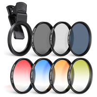 Kit de Filtres à Clipser NEEWER 52mm CPL ND32 ND Étoile 4 Filtres Dégradés de Couleur pour Téléphone et Appareil Photo