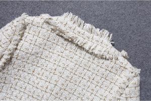 थोक ऊन जैकेट प्लेड ट्वीड खाई ढीला कोट महिलाओं निगल बांधना परिधान परिधान कपड़े - Product Image 4