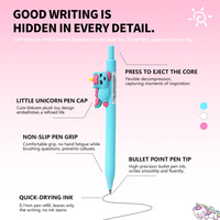 Stylo gel neutre licorne mignon 0,7 mm à séchage rapide, stylo gel kawaii, dessin animé, animal, poupée, papeterie scolaire, cadeau