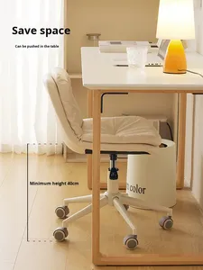 Silla <span class=keywords><strong>de</strong></span> Oficina Ergonómica <span class=keywords><strong>de</strong></span> Cuero PU con Base <span class=keywords><strong>de</strong></span> 5 Estrellas, Giratoria, Deslizante, para Trabajo en Casa, para Estar Sentado por Tiempo Prolongado, para Maquillaje, Escritura, con Respaldo - Product Image 3
