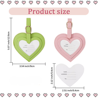 Etiqueta de Identificación de Equipaje en Forma de Corazón de PU, Logotipo Personalizado al por Mayor, Etiqueta Antipérdida para Equipaje, Etiqueta de Cuero con Nombre, Teléfono, Tarjeta de Identificación, Etiqueta para Bolsa de Viaje