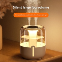 Humidificateur à lumière chaude de grande capacité 3.8L Mini humidificateur à ultrasons Diffuseur de brume fraîche Humidificateur de bureau portable pour la maison