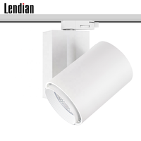 CE RoHS lampu jejak langit-langit hitam putih, lampu sorot langit-langit Hotel Kantor Club Shop aluminium 220V 240V 40 30 Watt Cob Led