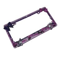 Support de plaque d'immatriculation décoratif en plastique imperméable avec impression Kuromi, format standard américain, vente en gros