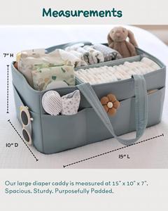 Organisateur de couches pour bébé, panier de rangement doux pour table à langer, panier mignon pour bébé, essentiels pour nouveau-né - Product Image 3
