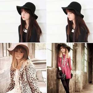 Sombrero de Ala Ancha de Poliéster Estilo Retro Británico para Mujeres y Niños, Sombrero Flexible con Borde Suave - Product Image 2