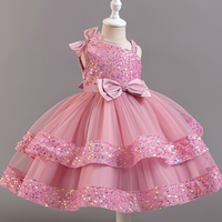 Robes de Princesse à 5 Couleurs pour Enfants, Vêtements Filles, Robe de Soirée Florale pour Filles, Robe de Mariage Élégante pour Fille