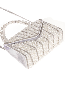 Bell 2025 Trending Pearl Crystal High-End Luxury <b>Wedding</b> <b>Clutch</b> Elegant Evening Bag for Ladies Dress Silver Famous Brand Bag - Product Image 6