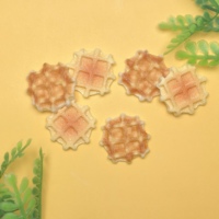 Mini Waffle de Resina Kawaii de Dibujos Animados, Suministro de Arte de Comida Simulada, Cabujón de Base Plana para Manualidades DIY y Decoración