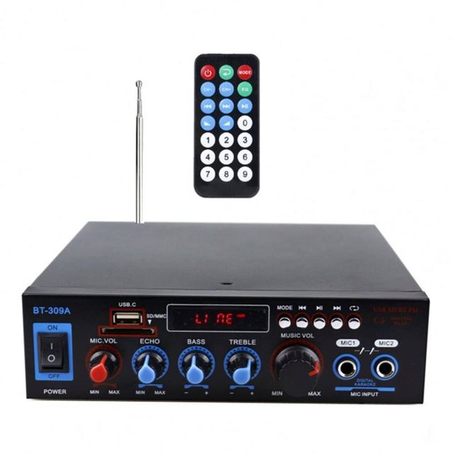 New Audio BT-309A TPA3116D2 800W 12V/220V Mini HiFi Stereo Class D Power Amplifier Bass Treble