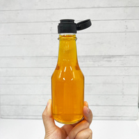 Bouteille en verre transparente de qualité alimentaire de 150 ml avec couvercle à clapet en plastique pour confiture, vinaigrette, ketchup, sauce chili