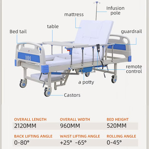 Cama Médica Eléctrica y Manual para Cuidado en el Hogar, <span class=keywords><strong>Hospital</strong></span>, con Inodoro para Ancianos, 3 Funciones, Capacidad de 260 kg - Product Image 2
