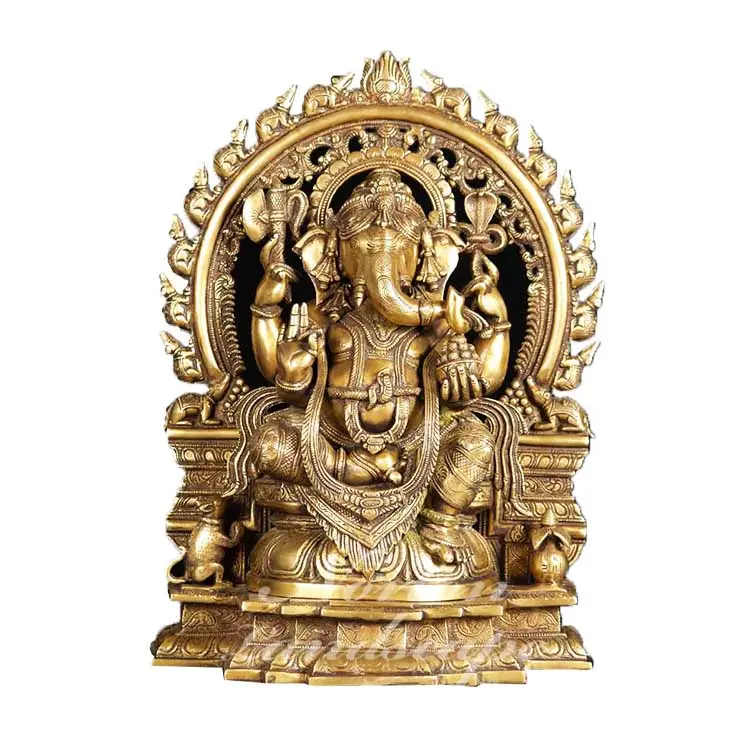 Moderne Outdoor-Innendekoration Metall Religion Skulptur Messing Hindu Gott Skulptur Bronze Ganesha Statue zum Verkauf