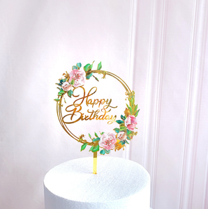 <span class=keywords><strong>Mr</strong></span> & <span class=keywords><strong>Mrs</strong></span> Feliz cumpleaños/día de la madre flor corona acrílico pastel Topper Cupcake Toppers para cumpleaños boda aniversario fiesta Decoración - Product Image 6