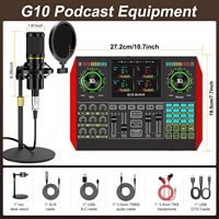 Kit de Micrófono para Podcast con Soporte, Micrófono de Condensador para Teléfonos Inteligentes, Conector con Cable de 3.5mm, Micrófono Rayco G10 para Transmisiones