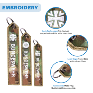 <b>Custom</b> Embroidery Fabric Moto Cycle <b>Keychain</b> with Embroidery - Product Image 4