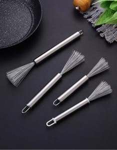 Brosse <span class=keywords><strong>de</strong></span> <span class=keywords><strong>nettoyage</strong></span> pour casseroles et poêles en acier inoxydable à long manche, écologique, avec logo personnalisé - Product Image 6